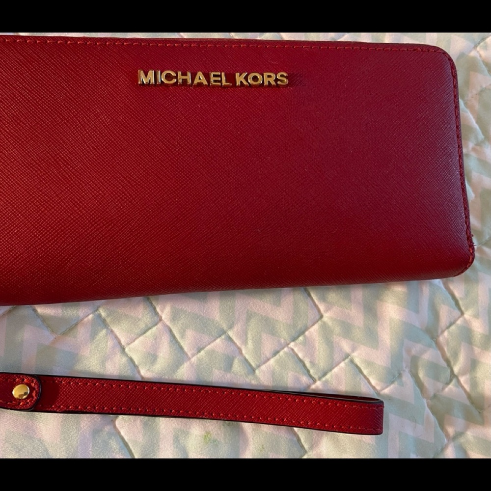 Michael Kors Wallet Jetsetter Red